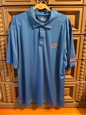 Men’s Blue Cubs Polo Shirt with Budweiser Emblem on Left Sleeve - Sz XXL
